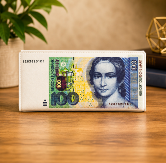 German currency leather wallet
