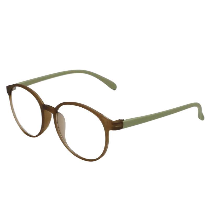 Frosted coffee green Korean  Beauty Ultra-Light  Glasses  Frame color: Cold brown [anti-blue light]