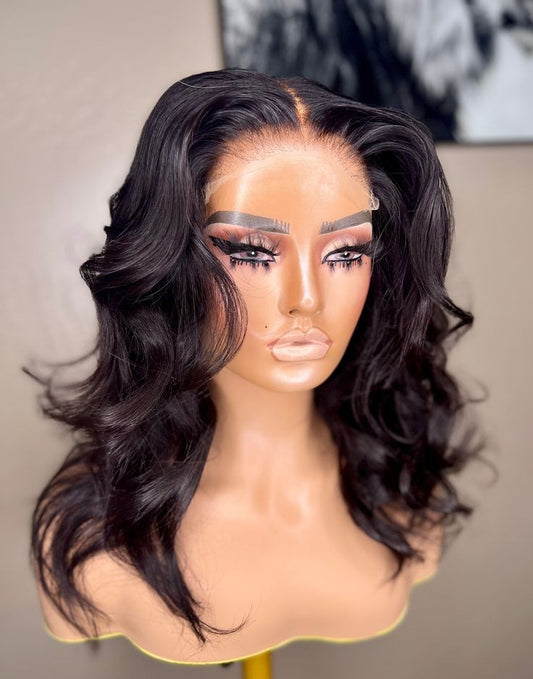 QUIN Luxury 20inches loose wave human hair 4 by 4 closure wig
