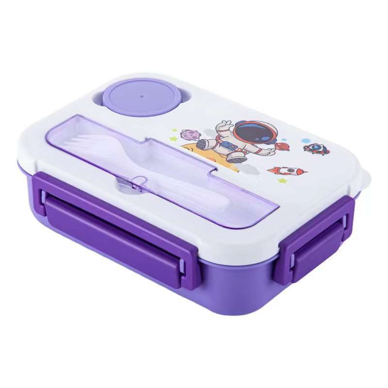 Compartmentalized Bento sealed lunch box with sauce cup