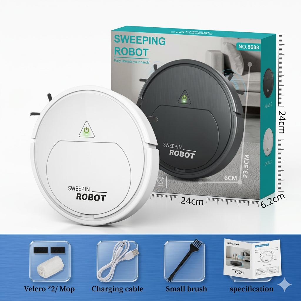 SMART RECHARGEABLE 3-IN-1 SWEEPING ROBOT VACUUM CLEANER