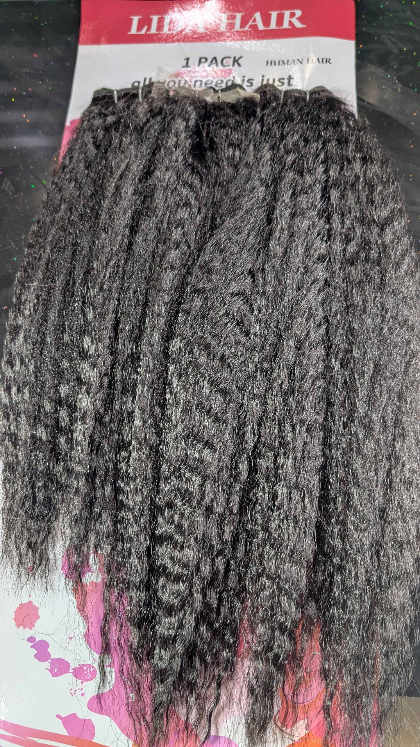 Black natural kinky bundles with closure package hair  hair great texture