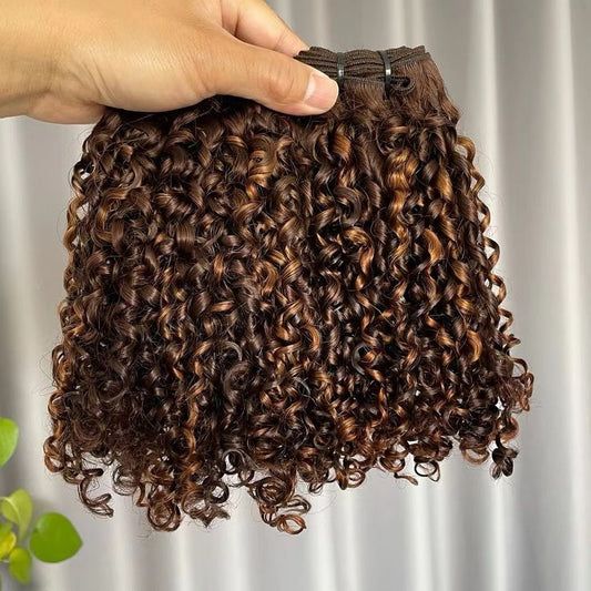 100% Raw Double Dawn Virgin unprocessed pixie piano hair 12inches 4 bundles with hand made 4 x4 Closure