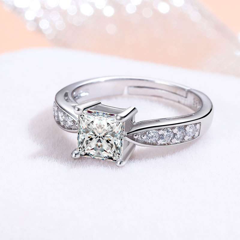 Four claw Korean 1 carat Engagement ring | Adjustable Opening  ring fit all finger sizes