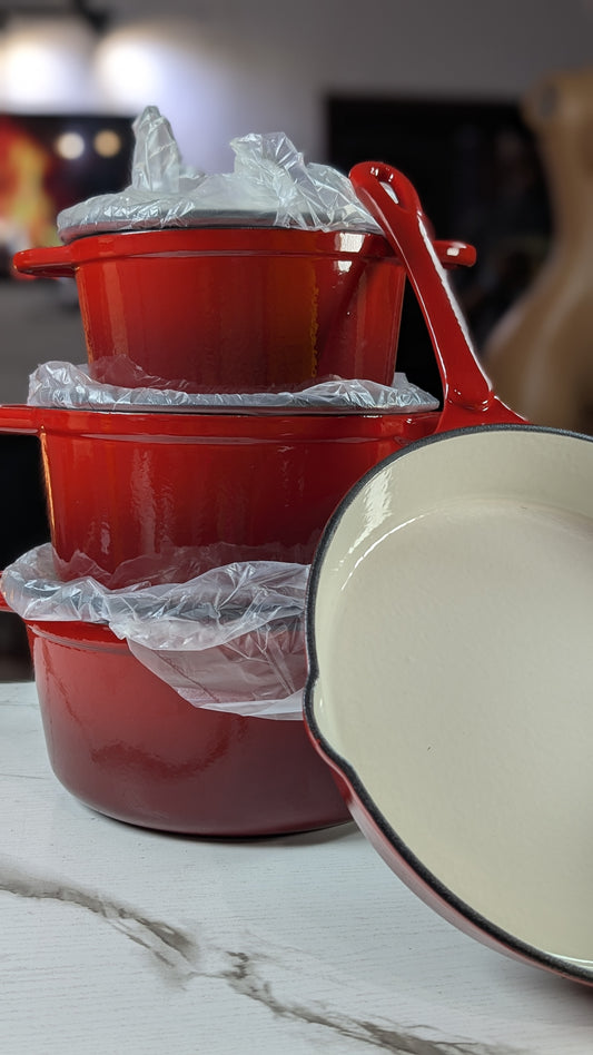 (preorder) S jade 4 set iron Cast Enamel pot 18CM+21CM+24CM+24CM