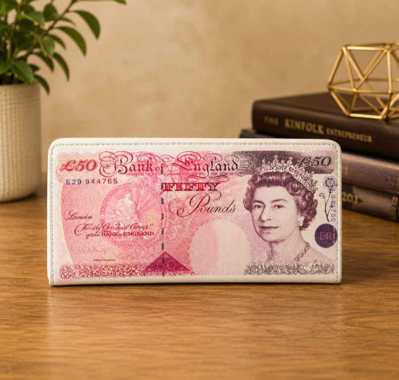 Pound Sterling currency leather wallet