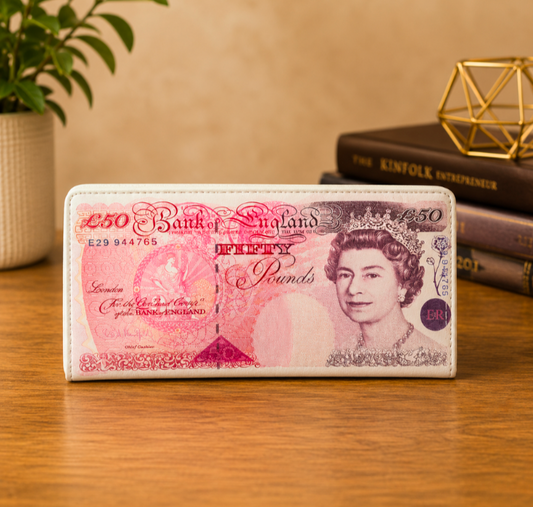 Pound Sterling currency leather wallet