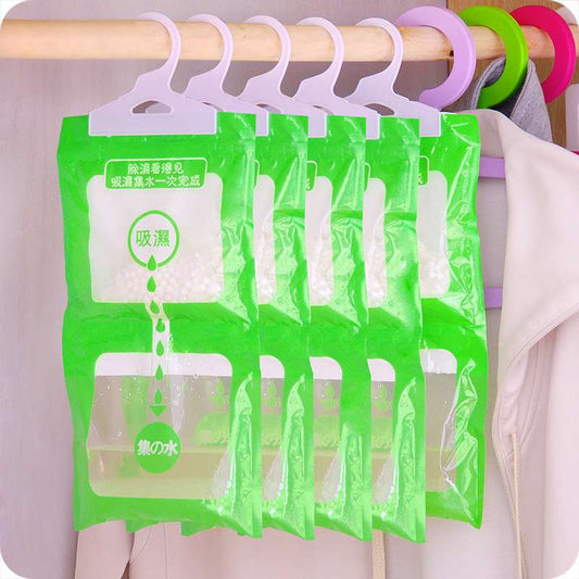 Green Indoor Wardrobe Dehumidification Bag for Moisture & Mould Absorption