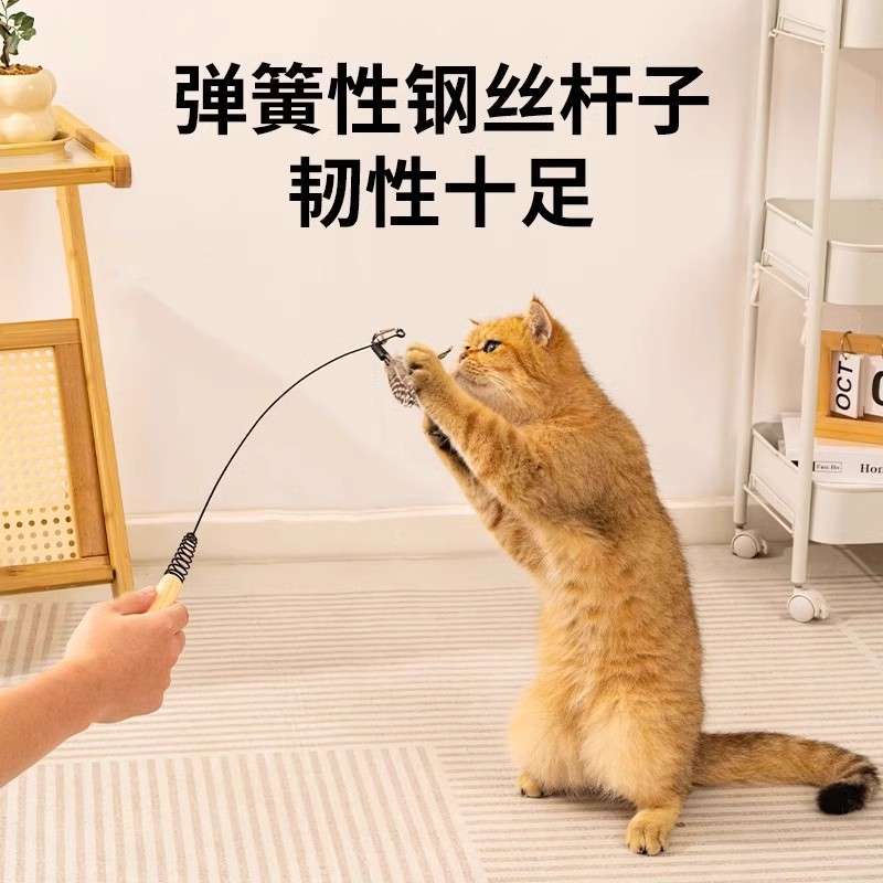 cat teasing stick