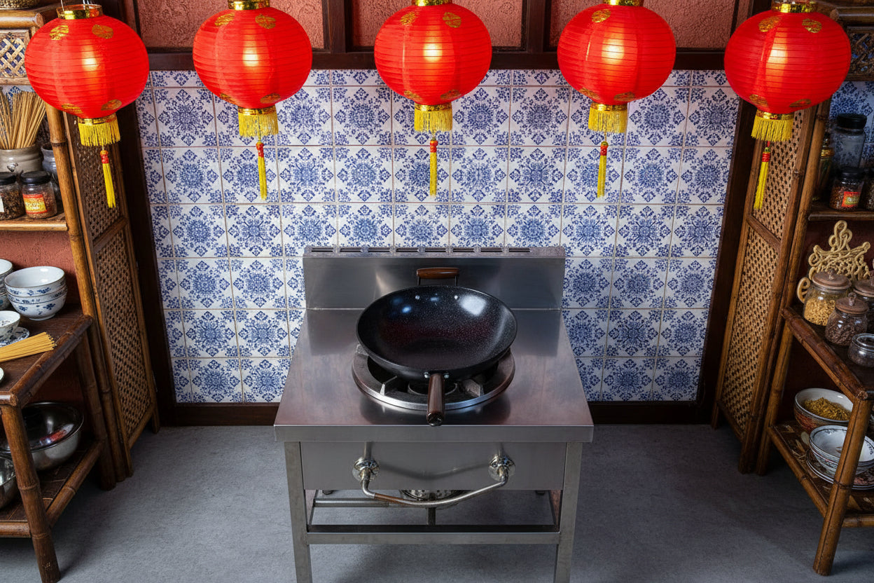 32CM mid grade Non stick Wok frying pan