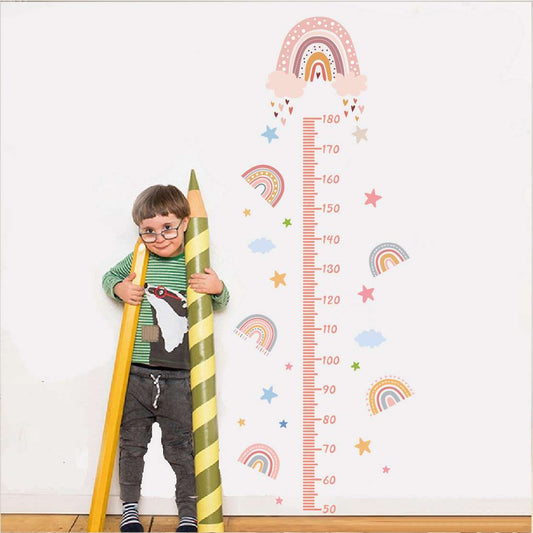 W18 Blue Rainbow clouds height children kindergarten baby wall stickers background wall bedroom  decorative sticker
