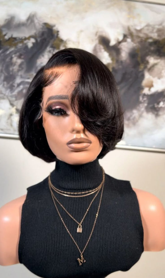 SDD  Natural Layered Cut 100% human Hair 13 x4 Full frontal