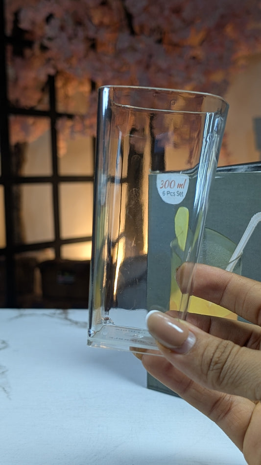 Glamour unbreakable Acrylic glass cup  6pcs in a set