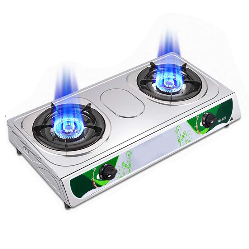 Double burner Stainless steel Gas Stove [AUTOMATIC IGNITION] very hot flame