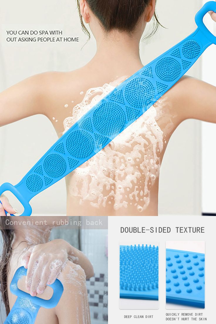 70 cm Double sided silicon bathing sponge / Back scrubber