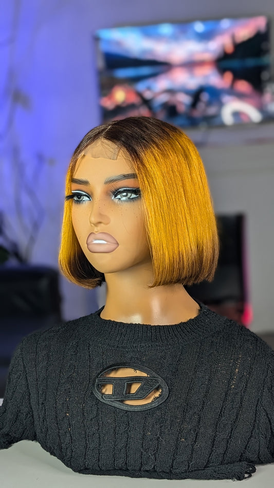 3 Tone 8inches Bob wig 100% human wig