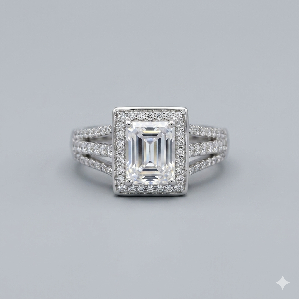 Emerald Elegance Engagement ring Size 7