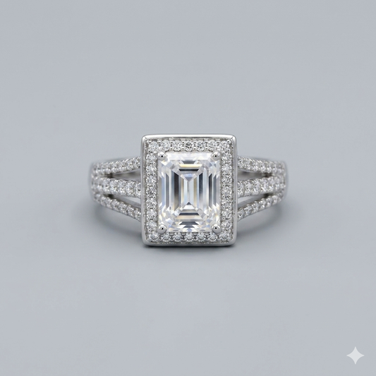 Emerald Elegance Engagement ring Size 7
