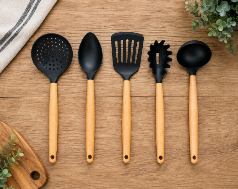 5 Set Non Stick Plastic Cooking Spoon Cookware