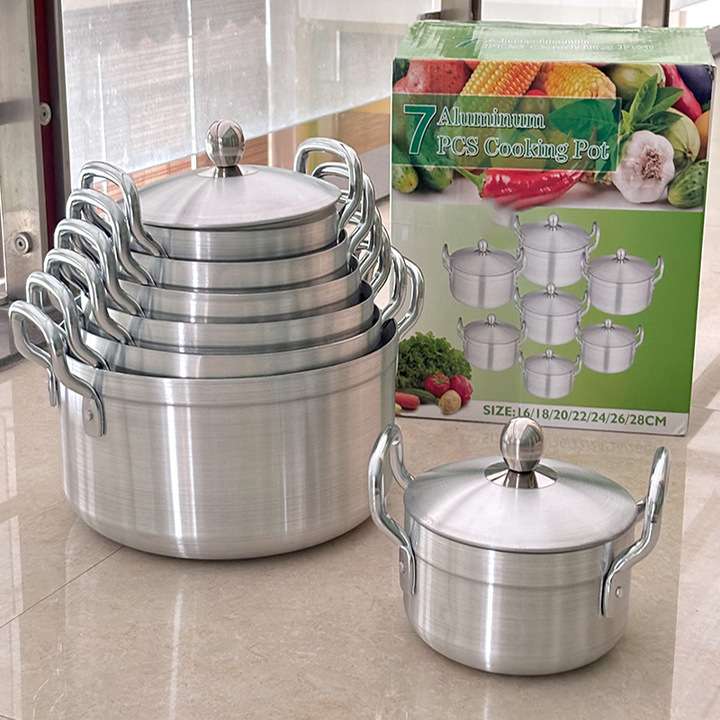 7PCS MAXIMUS THICKENED ALUMINUM POLISHING COOKWARE/POT SET