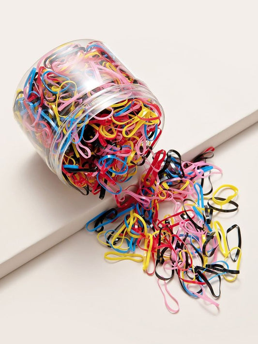 500pcs children's candy-colored rubber band hair tie