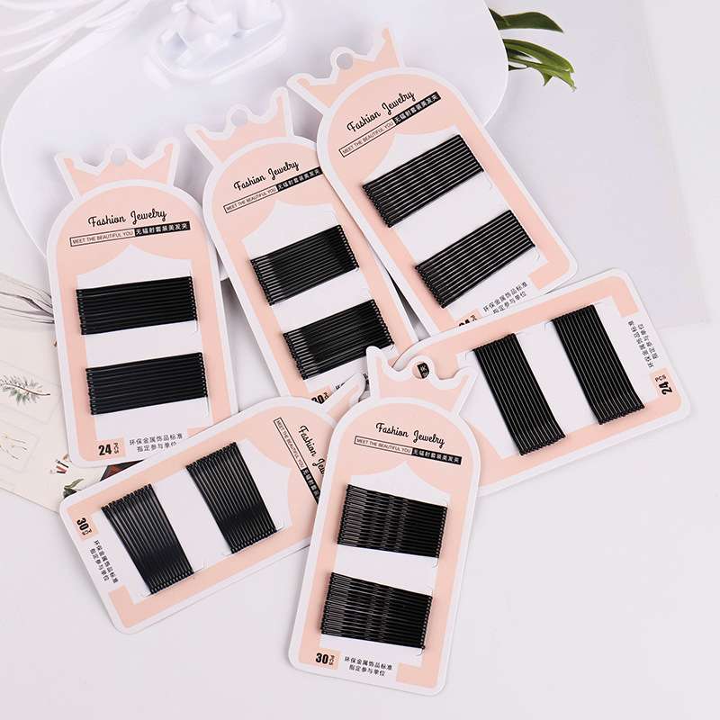 A pink pack wavy clip Bobby pin