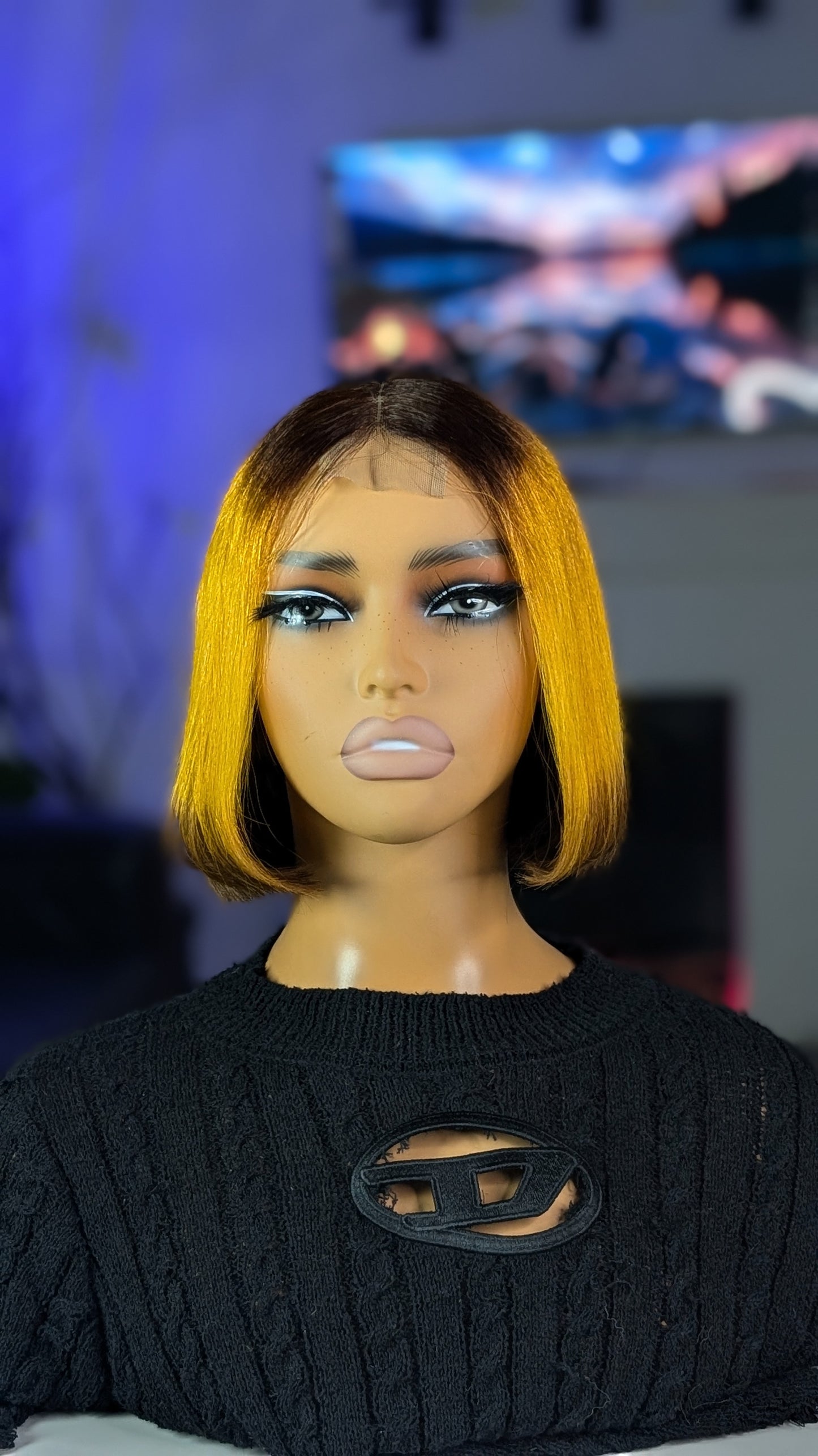 3 Tone 8inches Bob wig 100% human wig
