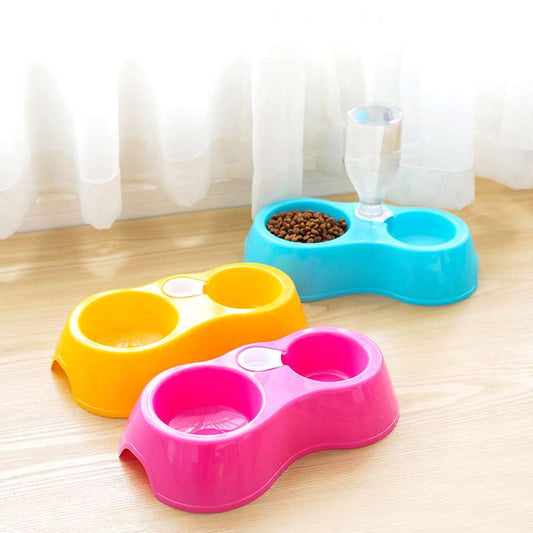Anubis Green - 2 in 1 Pet plastic leak-proof food double bowl automatic