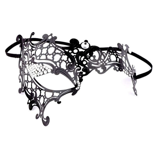 Black Masquerade Party Banquet Half Face Alloy Baroque