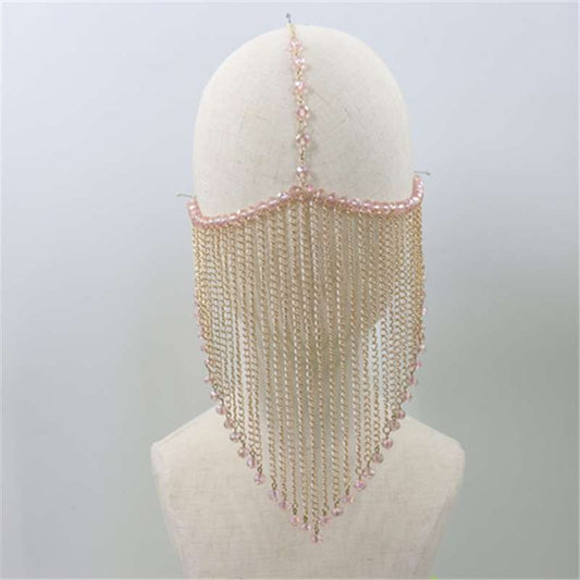 Pink Crystal; Hijab princess Bridal Jewelry