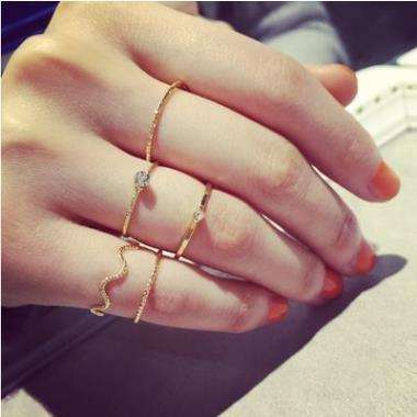 DO21 Korean Wave Five-piece Set Personality Fashion Ring 5-piece Set knuckle ring