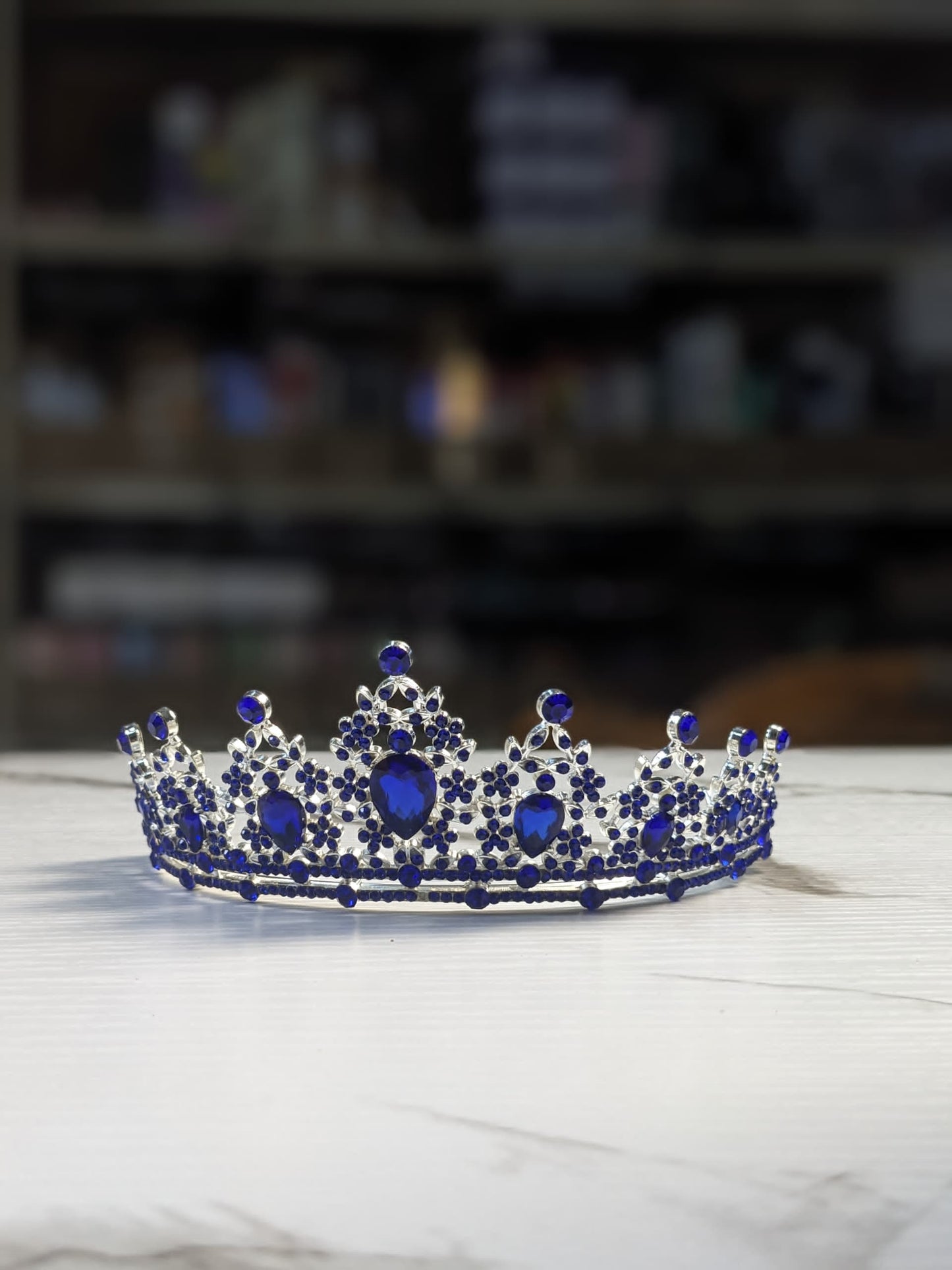 Pageant Blue British Crown  - One of a kind Hand made Singapore Princess Gowns