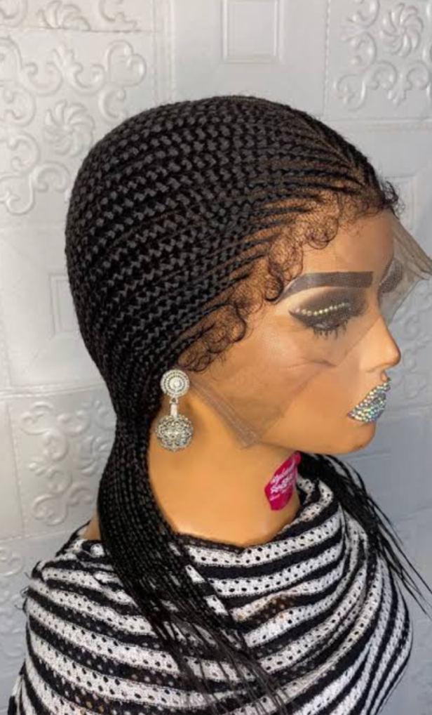 0037 Corn row Braided Wig Glueless wig