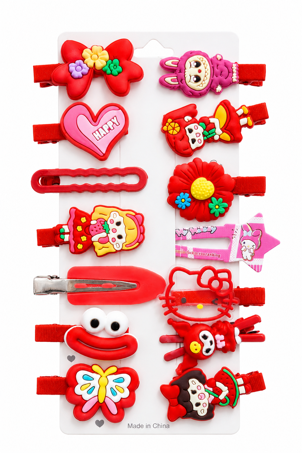 14-Piece Set of  Cute Cartoon Hair Clips for Children, Hair Accessories for Girls That Don'T Damage Hair, Fresh and Sweet Style Hair Clips Wholesale NH51