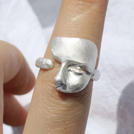 Mask Mutli personality silver Ring  |  Jewelry Adjustable Ring