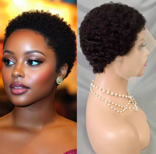 NATURE B0517 Lace Frontal Wig pure 4c kinky 100 % human hair