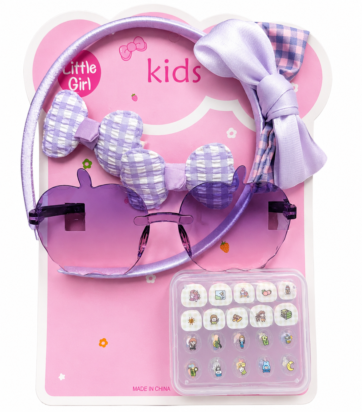 Trendy Children's Hair Accessory Set: Plaid Big Bow, Cute Girl Hairband, Hair Clip, Fabric Hair Ornament