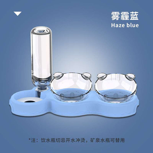 Blue Coco double pet feeder with free self dispenser bottle
