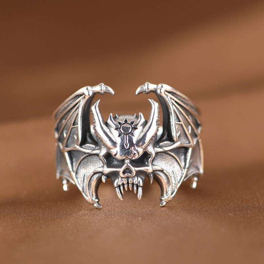 Bat silver ring |  Non Tarnish Statement Jewelry Adjustable Sizing Ring