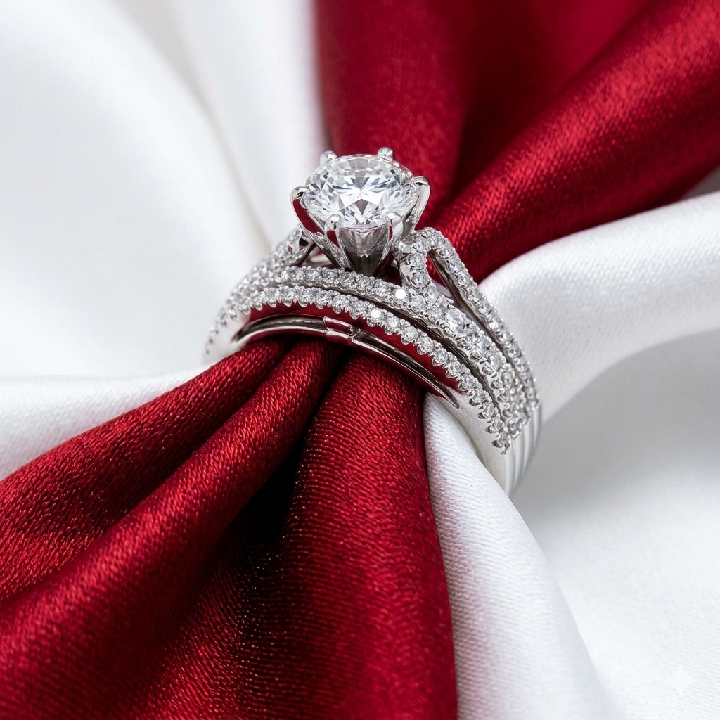 Ivy  | Lab Diamond  Silver sterling wedding band