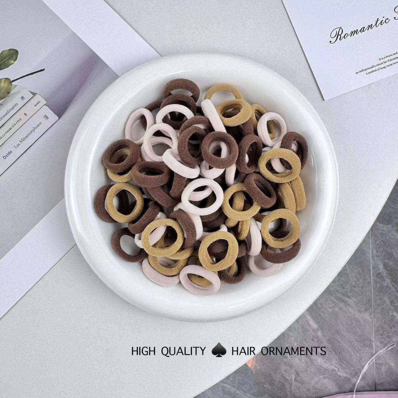 NH50 Hair Ties, Durable Hair Bands, Autumn and Winter Black Hair Ropes, Thick Leather Rubber Bands, Lazy Style Hair Accessories