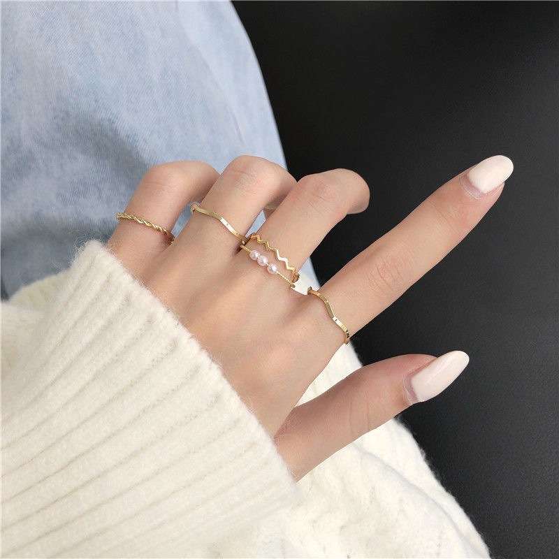 A11 Golden Ring [set of 5] knuckles ring