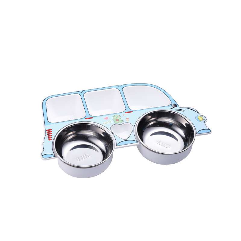 Bus  Baby Food Bowl Removable and Washable 304 Stainless Steel Belt