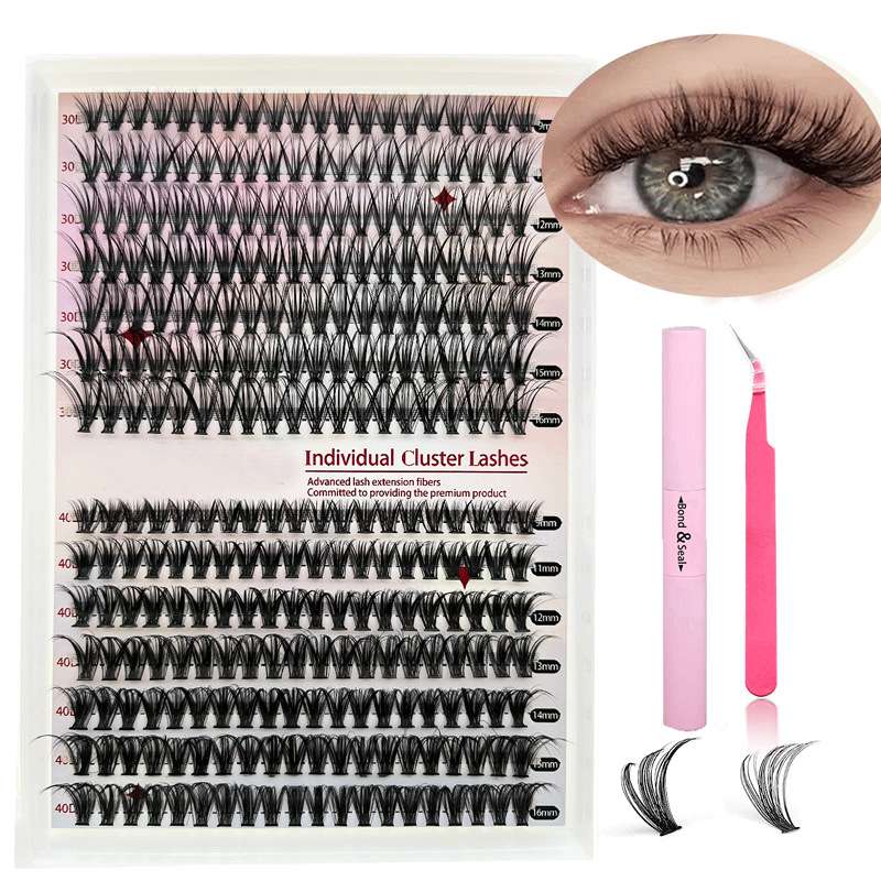 Human hair Natural Lashes30D/40D Mixed Set + Free gift