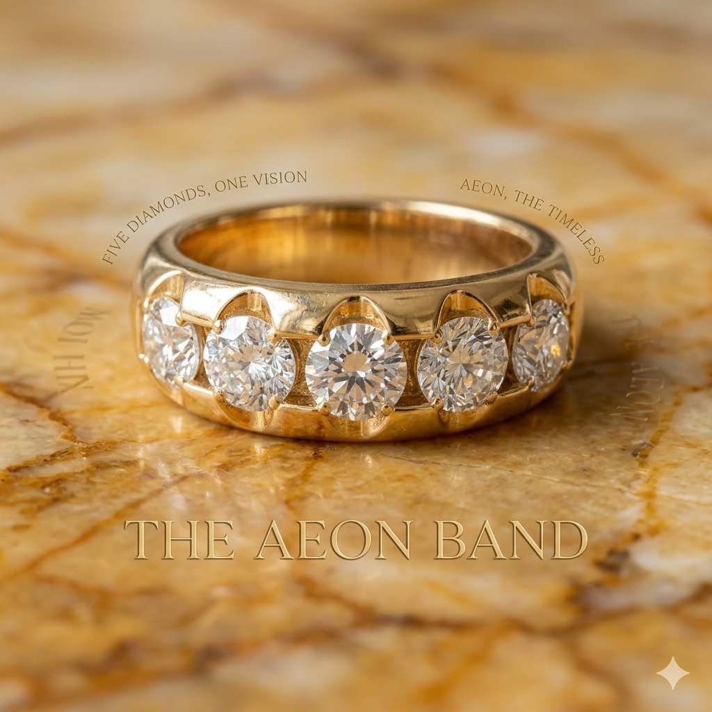 K03| Wholesale Aeon Band 5Diamond Version Size 9 Non Tarnish