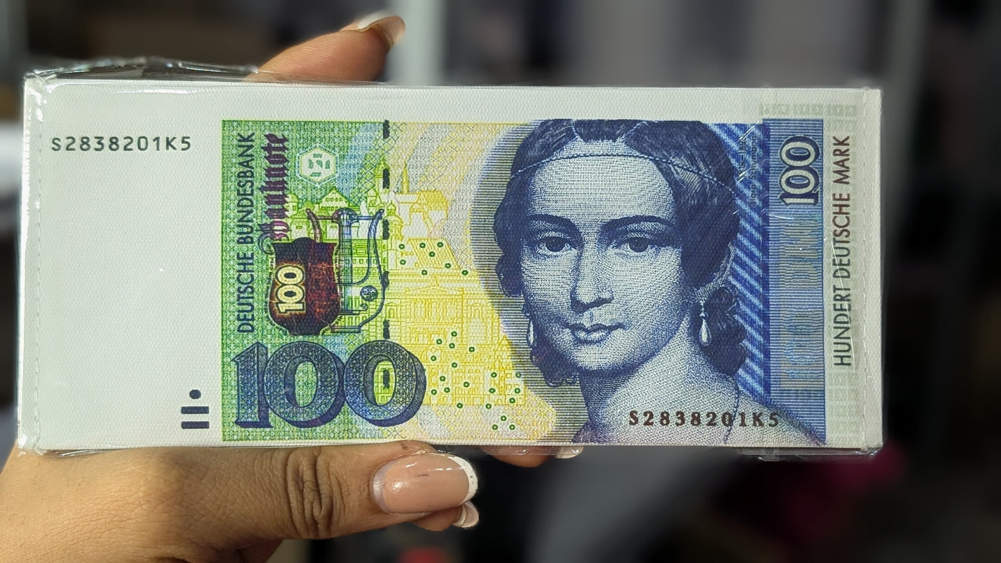 German currency leather wallet