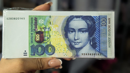 German currency leather wallet