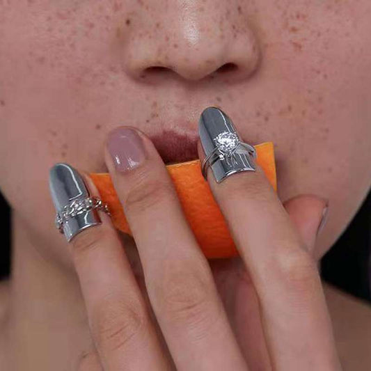 platinum ring nail ring fashionable elegant rare treasure pair |  High-end Luxury Jewelry Adjustable Ring