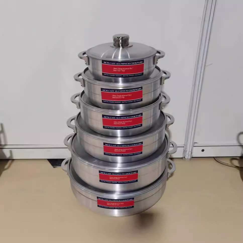 6set Cast Aluminium pot set German polish aluminum pot.(20,24,26,30,34,36cm)