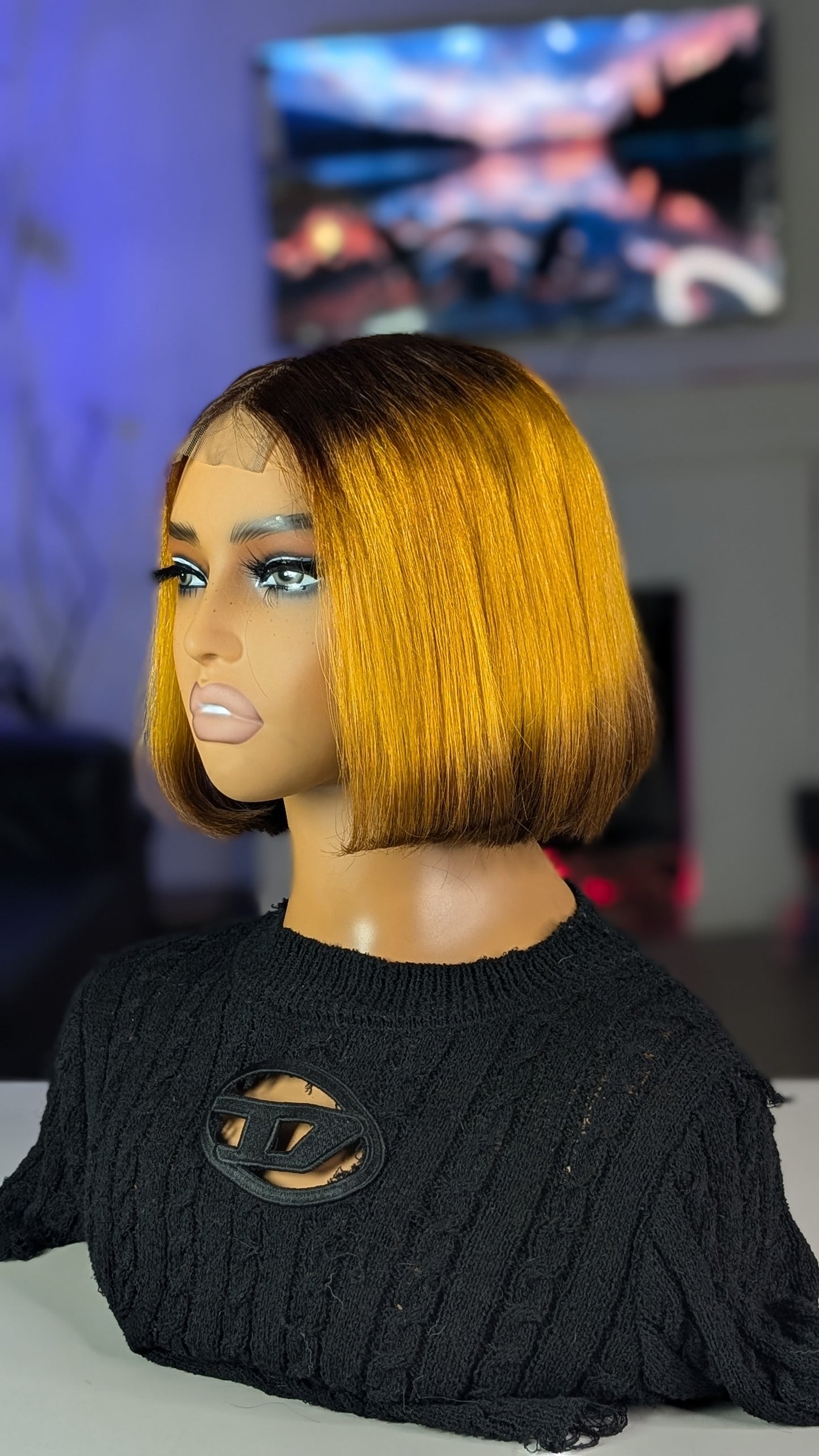 3 Tone 8inches Bob wig 100% human wig